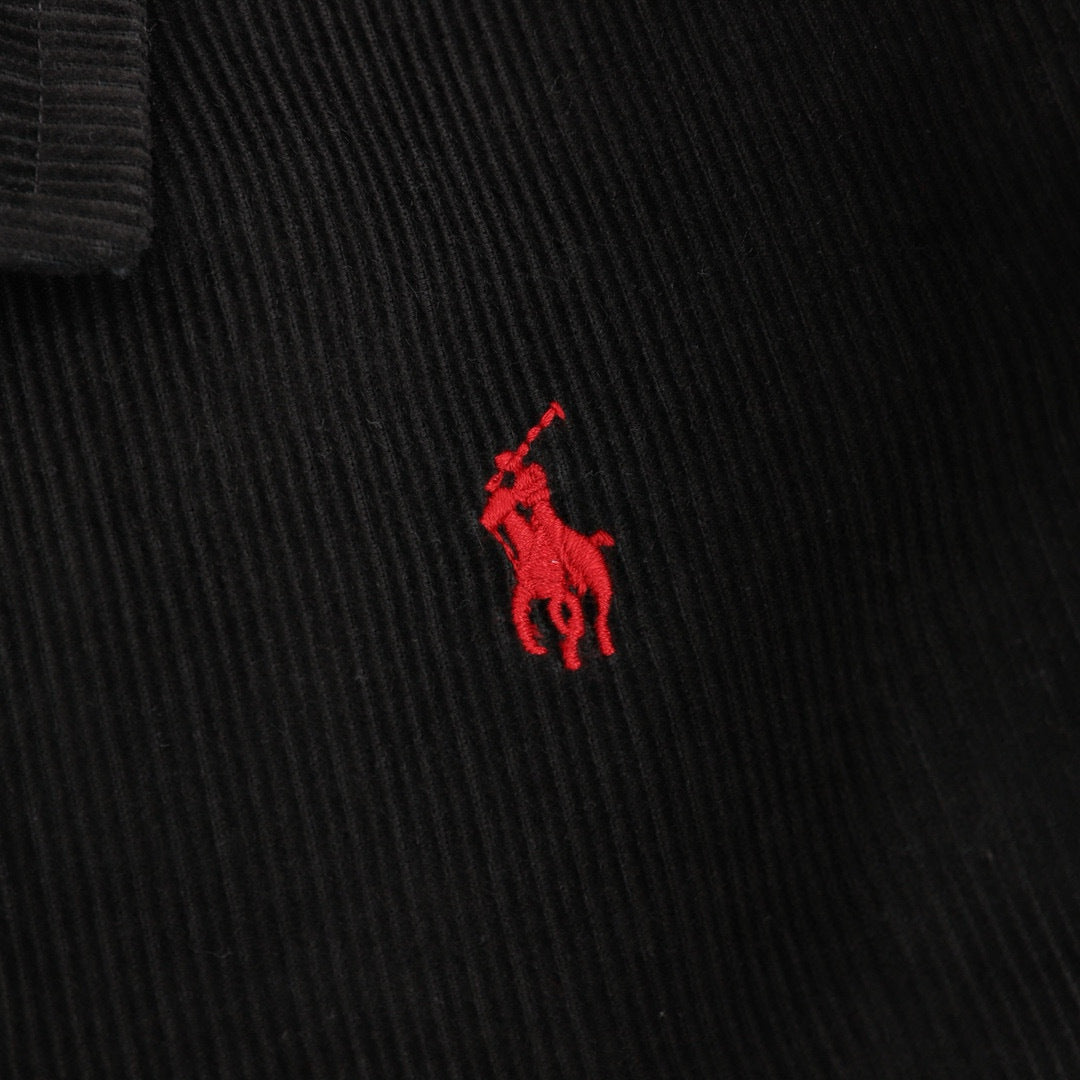 Polo Ralph Lauren Unisex Black Corduroy Harrington Jacket with Red Pony Logo