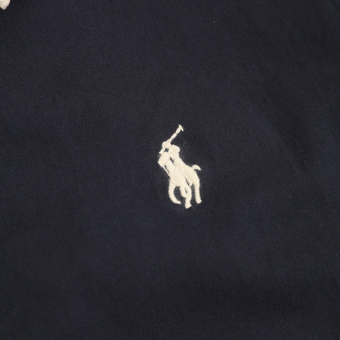 Polo Ralph Lauren Men's Harrington Jacket Classic Series, "Navy Blue" Full Zip Collared Windbreaker With Pony Logo
