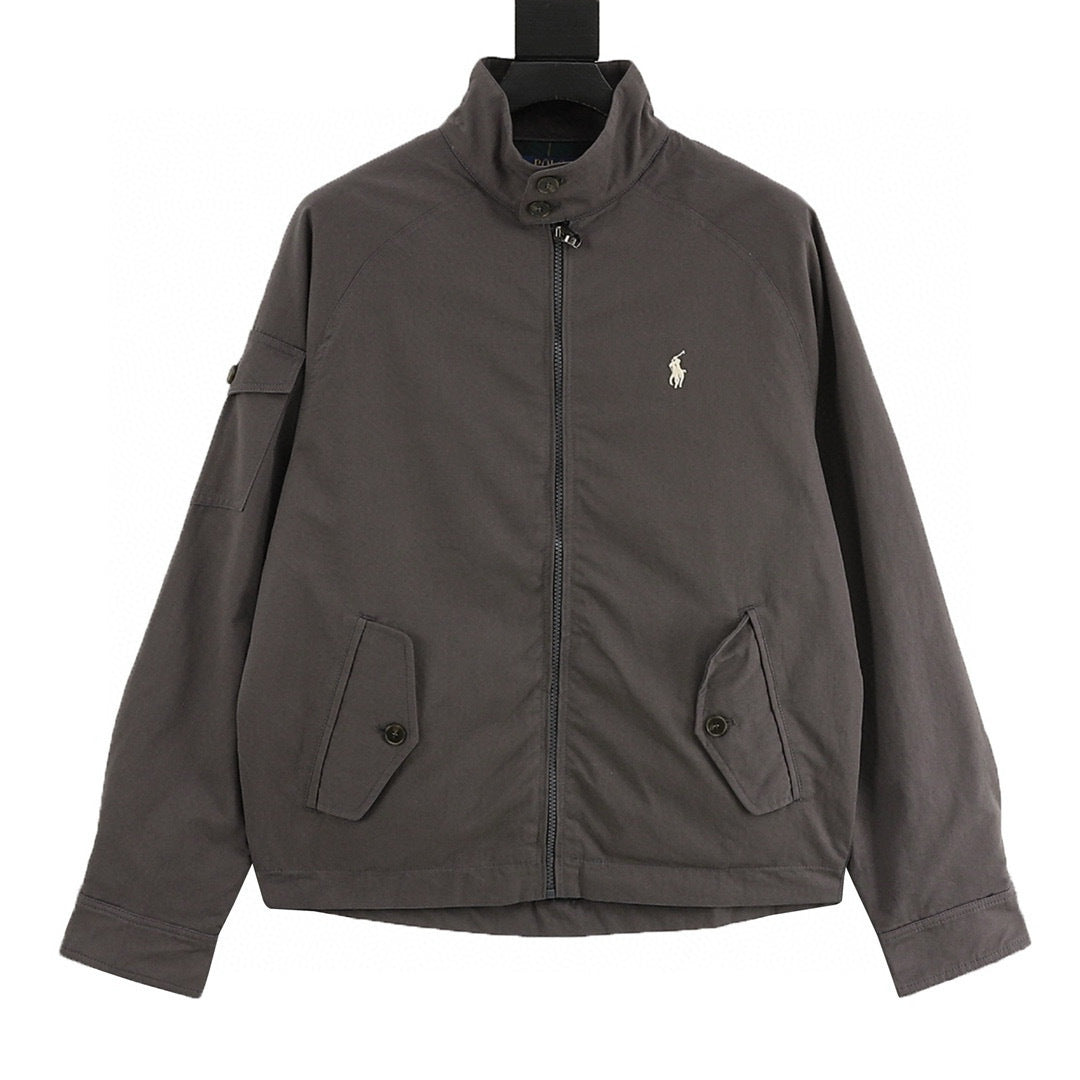 Polo Ralph Lauren Unisex Beige Stand-Collar Windbreaker – Pony Logo