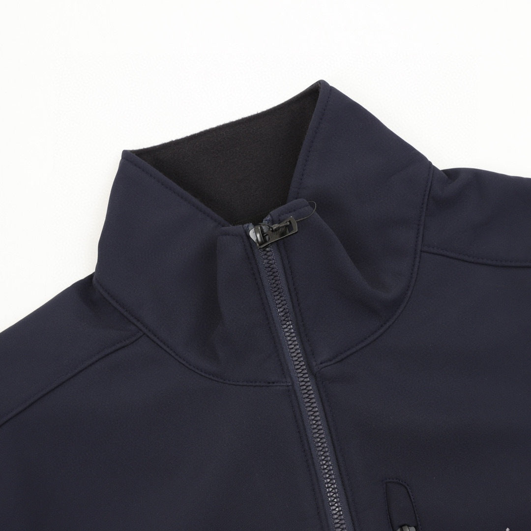 Polo Ralph Lauren Men's Softshell Full-Zip Stand Collar Jacket – Black with White Pony Logo