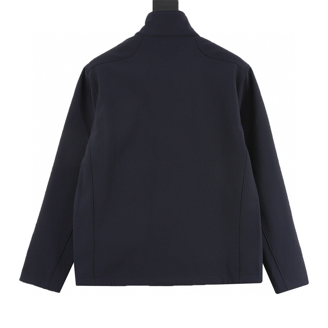 Polo Ralph Lauren Men's Softshell Full-Zip Stand Collar Jacket – Black with White Pony Logo