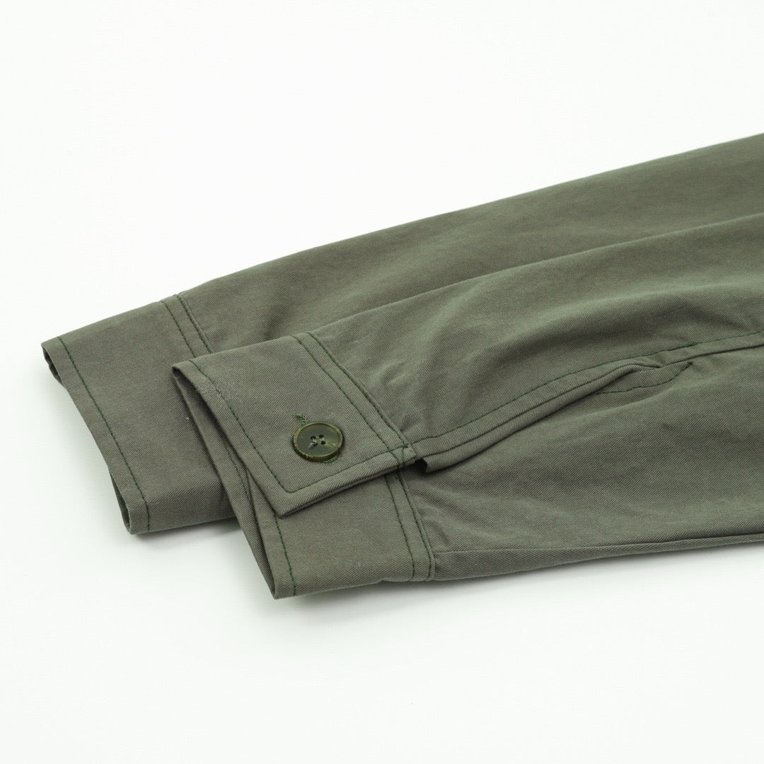 Polo Ralph Lauren Men's Harrington Jacket Classic Series, "Army Green" Full Zip Collared Windbreaker With Pony Logo