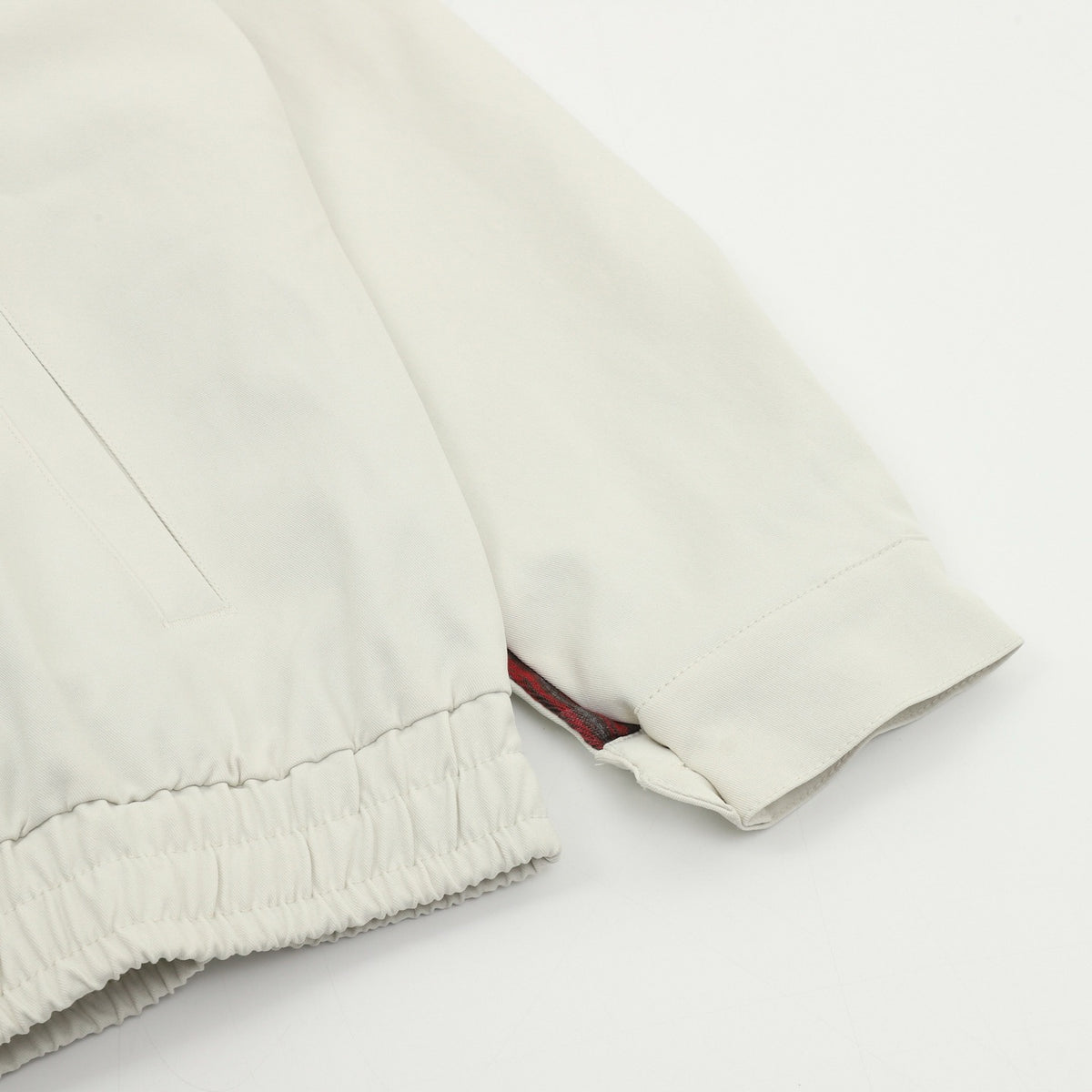 Polo Ralph Lauren Men's Harrington Jacket Classic Series, "Off White" Corduroy Collar Full Zip Windbreaker With Red Pony Embroidery Logo