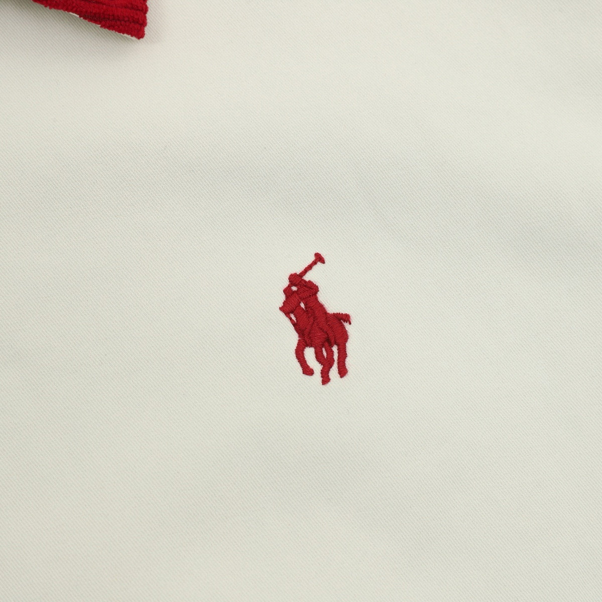 Polo Ralph Lauren Men's Harrington Jacket Classic Series, "Off White" Corduroy Collar Full Zip Windbreaker With Red Pony Embroidery Logo