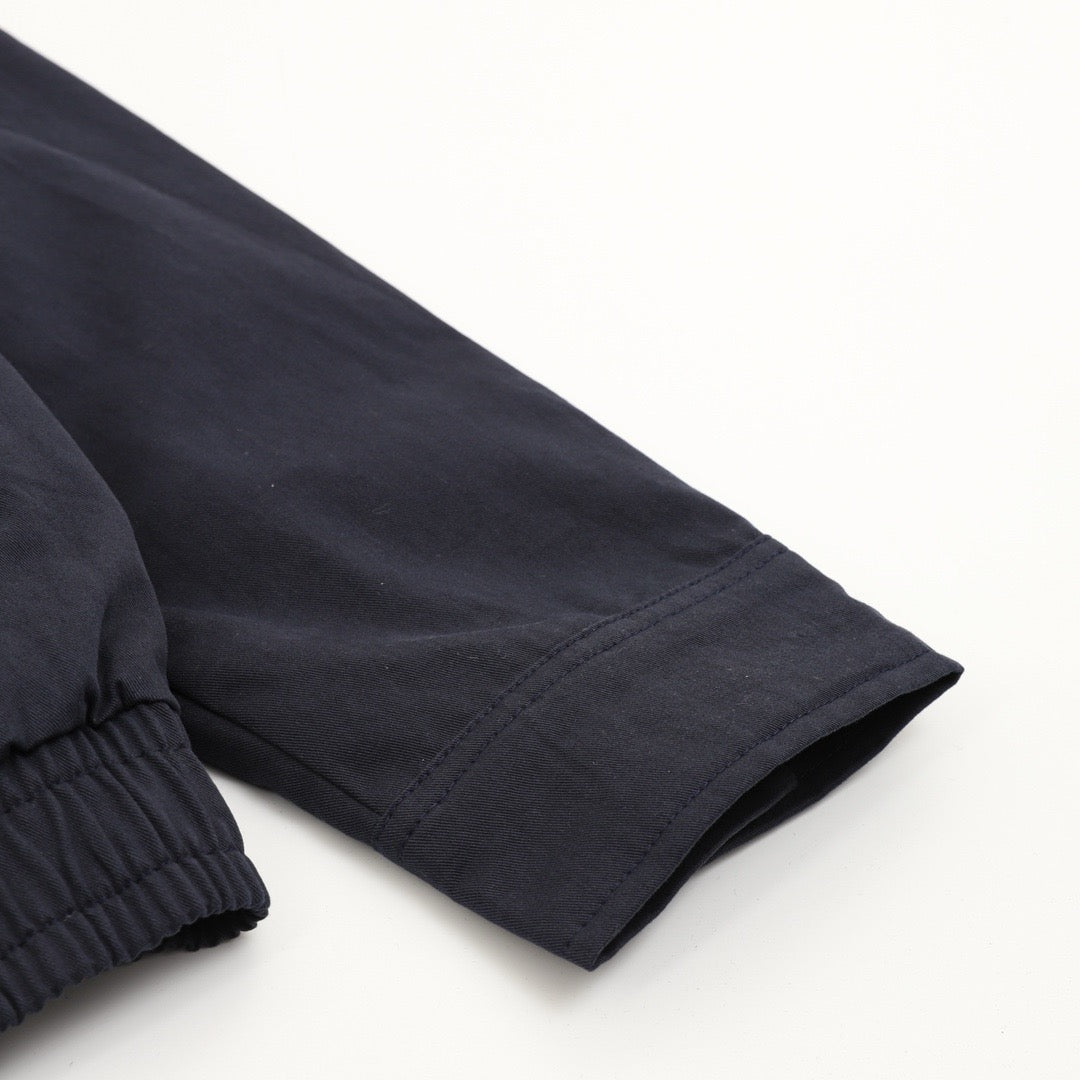 Polo Ralph Lauren Men's Harrington Jacket Classic Series, "Navy Blue" Full Zip Collared Windbreaker With Pony Logo