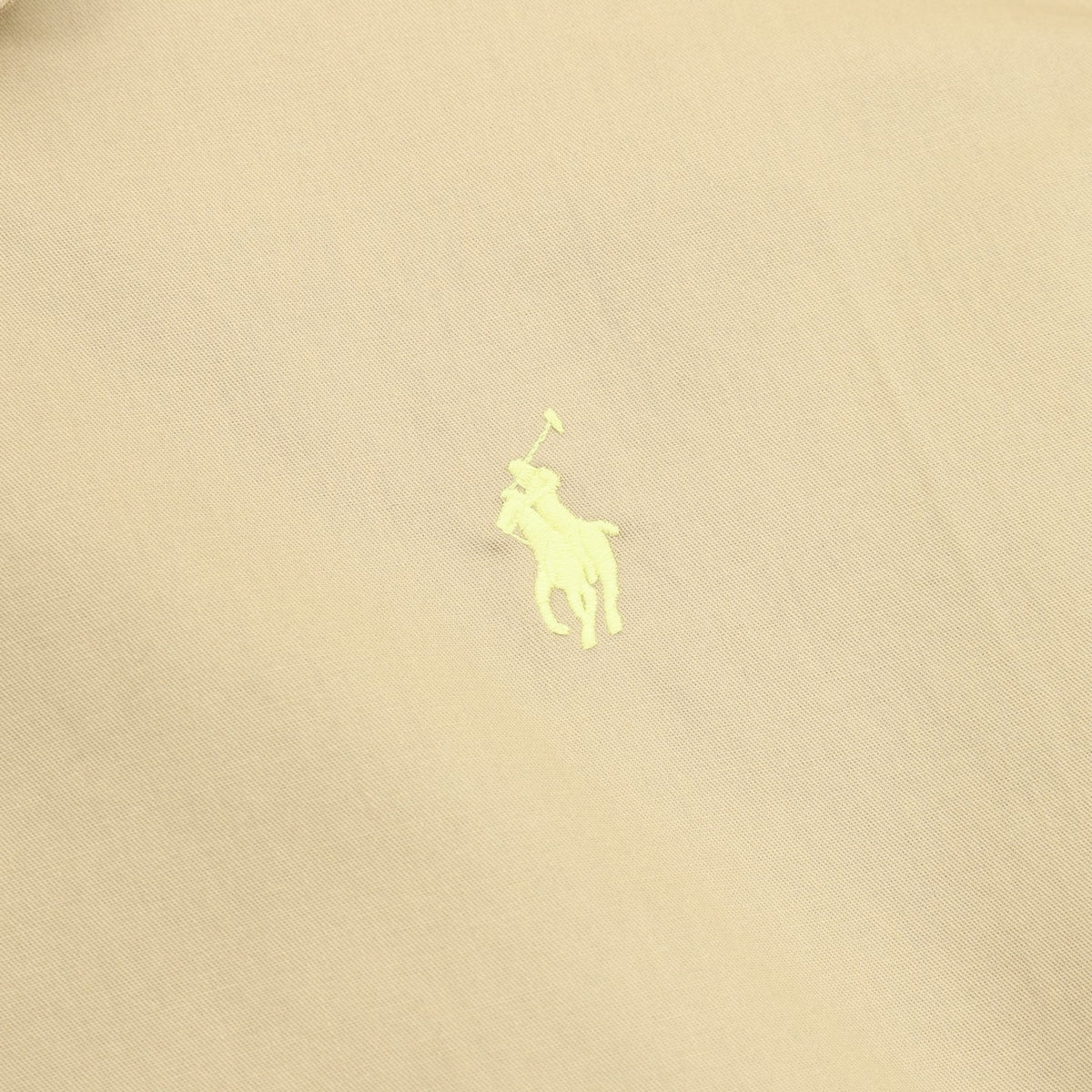 Polo Ralph Lauren Men's Harrington Jacket Classic Series, "Khaki" Lapel Full Zip Windbreaker With Yellow Pony Embroidery Logo