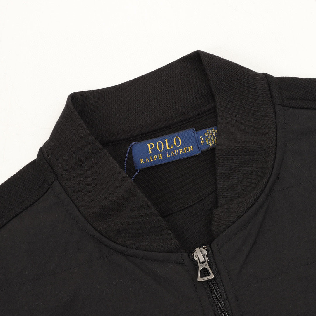Polo Ralph Lauren Series Men's "Black" Bomber Jacket Grey Pony Embroidery Zip Flight Jacket