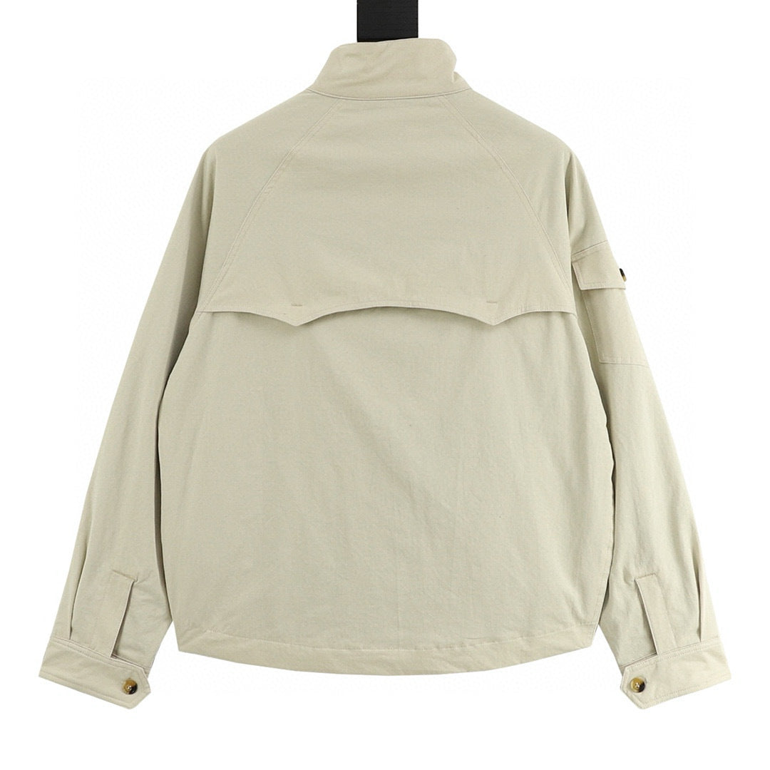 Polo Ralph Lauren Unisex Beige Stand-Collar Windbreaker – Pony Logo