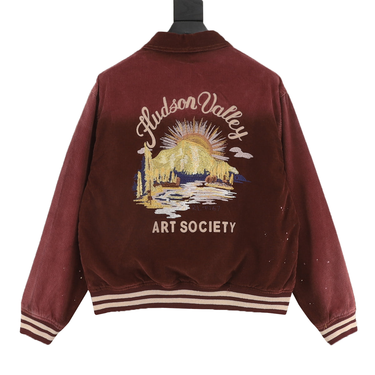 Polo Ralph Lauren Hudson Valley Series Corduroy Varsity Jacket Embroidered Outdoor Bomber Coat