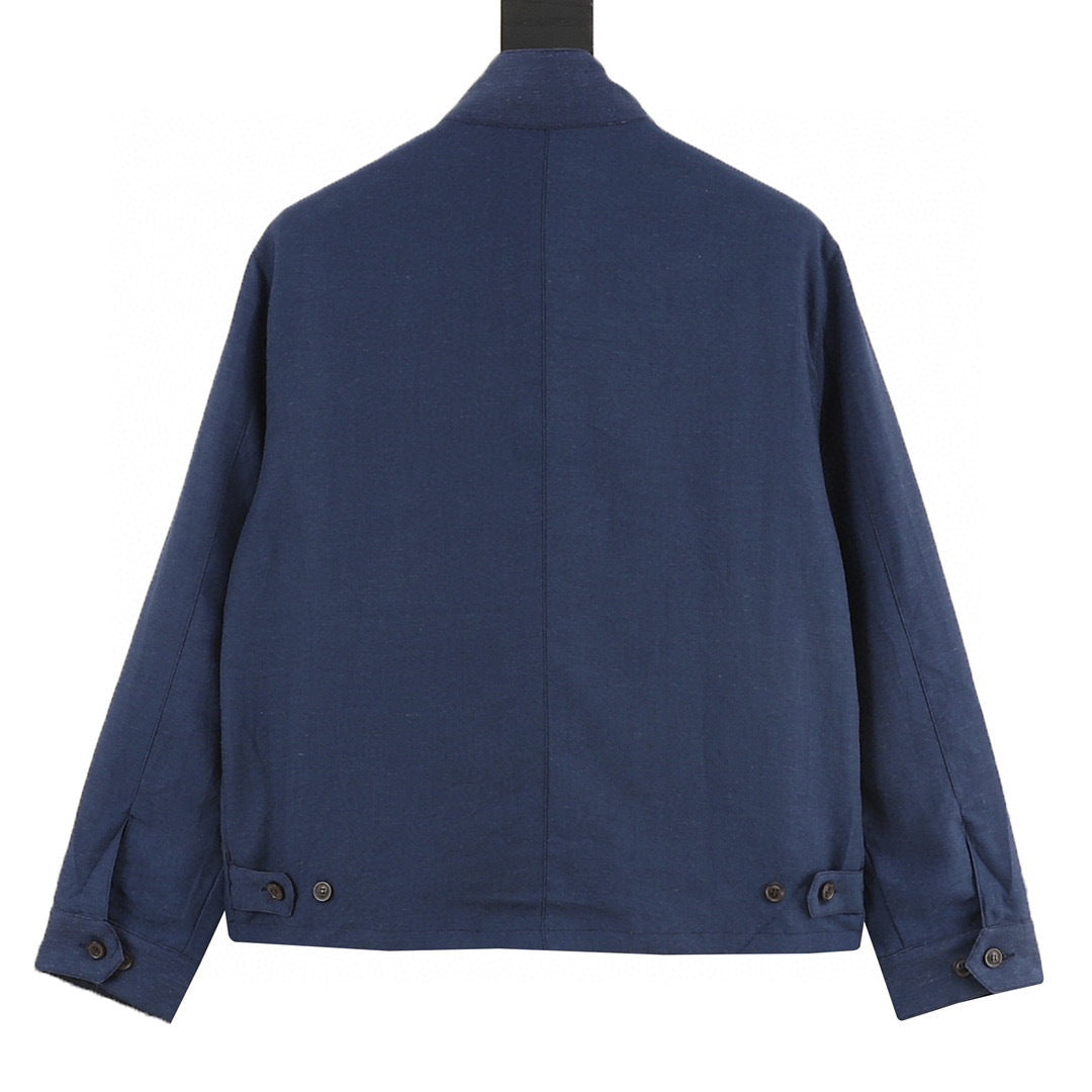 Polo Ralph Lauren Series Men's "Navy Blue" Harrington Jacket White Pony Embroidery Zip Casual Jacket